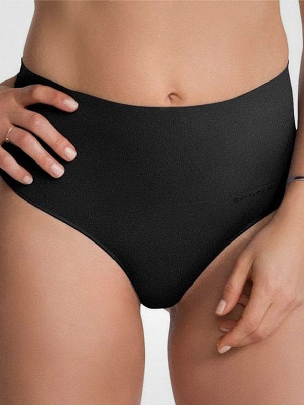 Spanx koreguojančios paaukštinto juosmens stringai iš perdirbto nailono "Ecocare Black"
