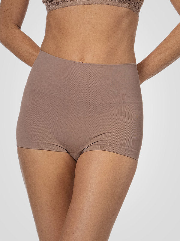 Spanx koreguojantys paaukštinto juosmens šortukai iš perdirbto nailono "Ecocare Caffe"