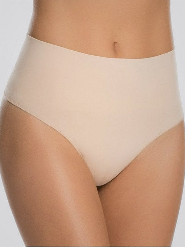 Spanx koreguojančios paaukštinto juosmens stringai iš perdirbto nailono "Ecocare Nude"