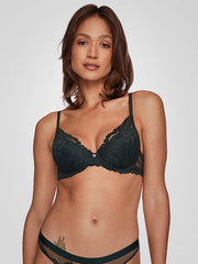 Esotiq nėriniuota push up liemėnėlė "Lynn Dark Green"