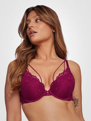 Esotiq push up liemenėlė su nėriniais "Troia Fuchsia"