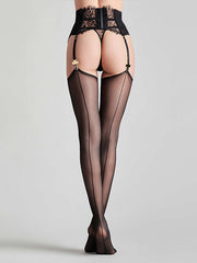 Maison Close prisegamos kojinės su siūle "Vendetta 20 Den Black"