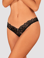 Obsessive atviros nėriniuotos kelnaitės stringai "Donna Dream Black"