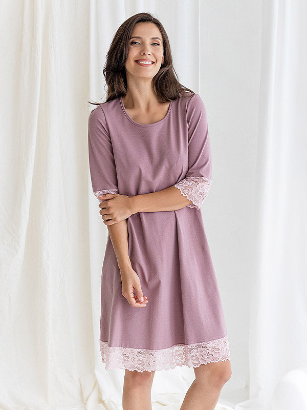 Lega medvilniniai naktiniai "Gordana Dusty Pink"