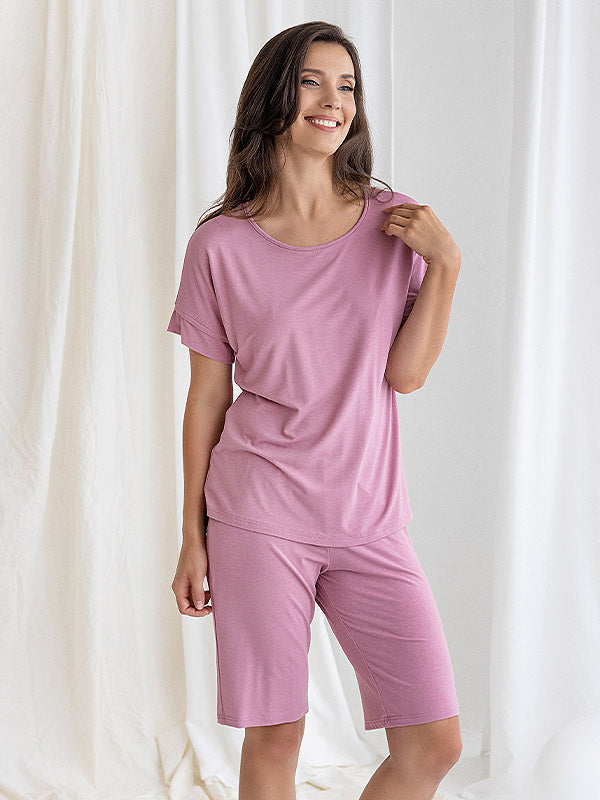 Lega trumpa viskozinė pižama "Radmila Dusty Pink"