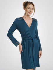 Esotiq viskozinis chalatas "Nox Teal"
