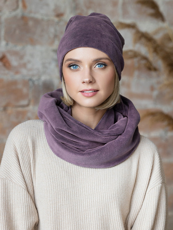 Lega veliūrinė kepurė "Mona Dusty Violet Velour"