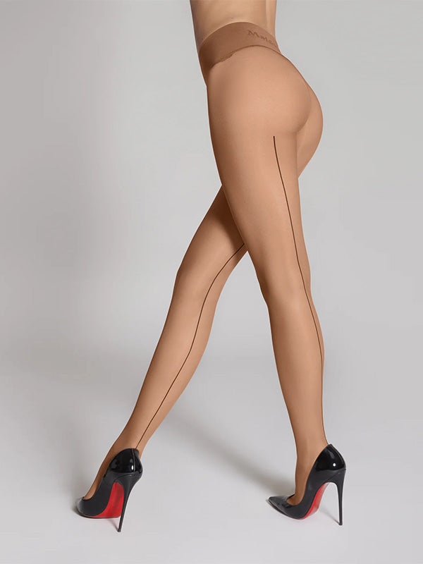 Maison Close prabangios besiūlės pėdkelnės "Signature Couture 20 Den Nude - Black"