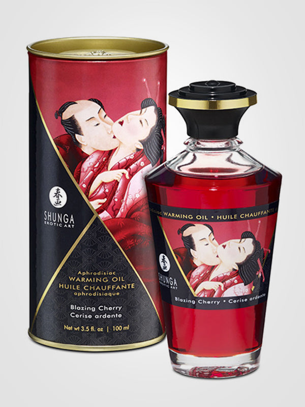Shunga šildantis masažo aliejus "Aceite Afrodisiaco Blazing Cherry"