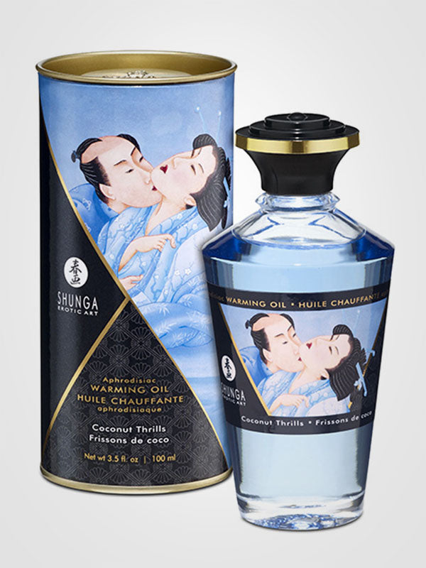 Shunga šildantis masažo aliejus "Aceite Afrodisiaco Coconut Thrills"