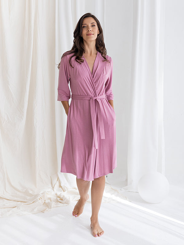 Lega viskozinis chalatas "Agustina Dusty Pink"