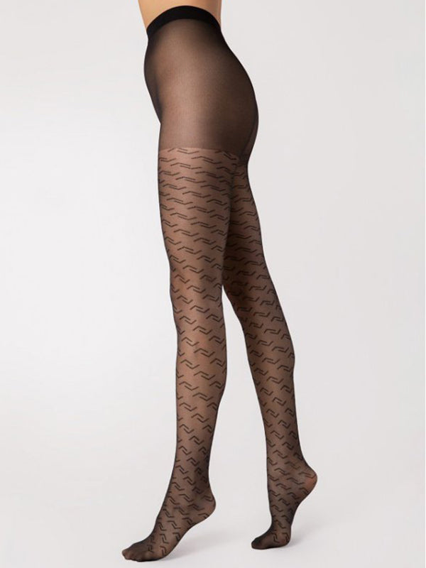 Fiore Patterned Tights Staple 20 Den Black