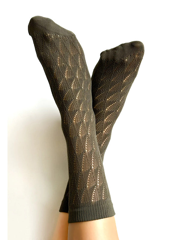 Veneziana Lace Socks Ada Olive
