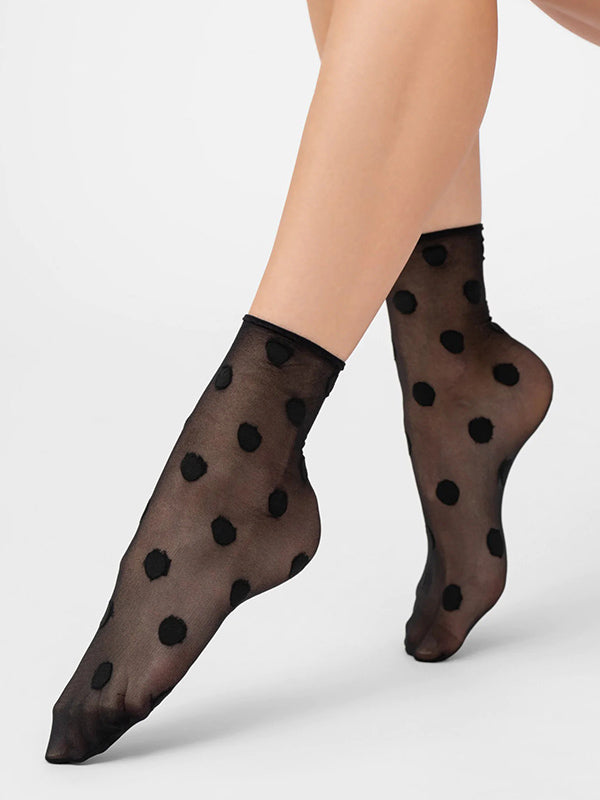 Veneziana taškuotos kojinaitės "Kylie Black Dots"