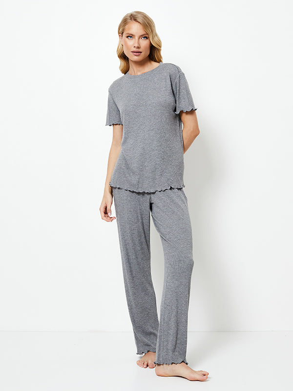Aruelle ilga viskozinė pižama "Jasmine Long Grey"