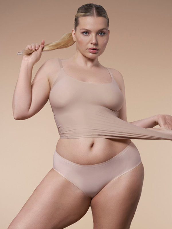 Julimex lazeriu kirpti labai tamprūs apatiniai marškinėliai "Flexi-one 2 Nude"