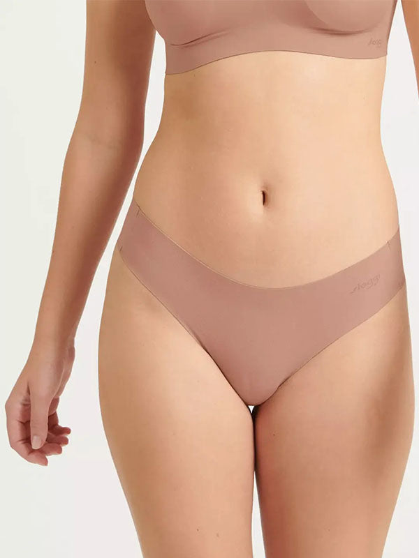 Sloggi 2 lazeriu kirptų modalo stringų komplektas "Zero Modal 2.0 Nude"