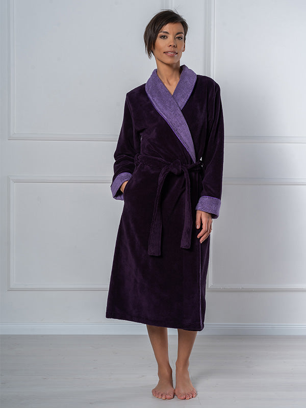 Belmanetti dvisluoksnis chalatas su bambuko pluoštu "Luzern 2 Purple Velour"