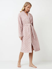 Aruelle raštuotas minkštas chalatas "Alison Dusty Pink"