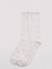 Ysabel Mora spalvotos medvilninės kojinės "Gitana Grey - Pink Dots"