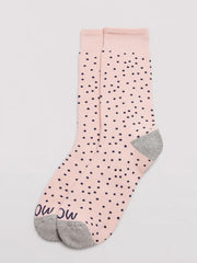 Ysabel Mora medvilninės kojinės "Rona Pink - Navy Dots"