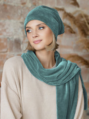 Lega veliūrinis šalikas "Vita Sea Green Velour"