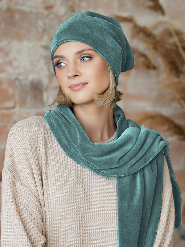 Lega veliūrinis šalikas "Vita Sea Green Velour"