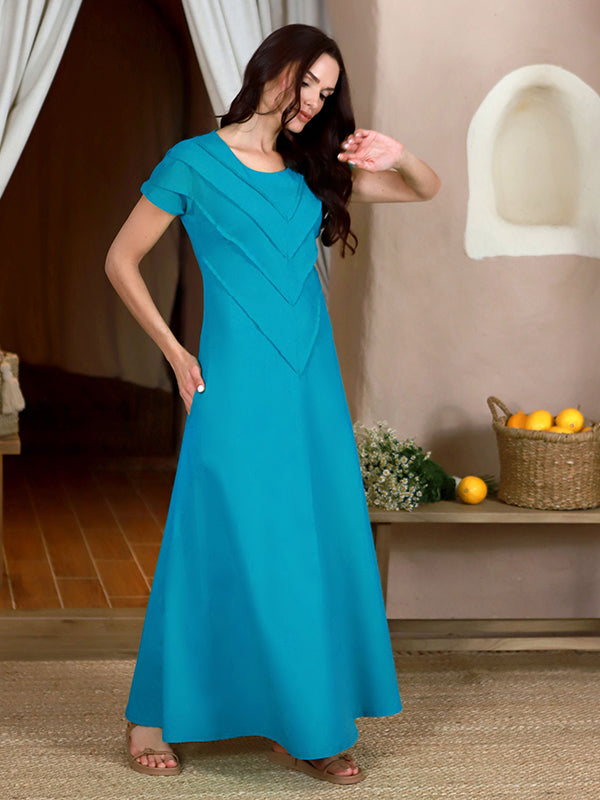 Lega stretch linasest maxi-kleit 