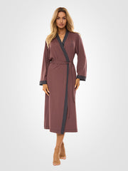 L&L ilgas viskozinis chalatas "Rajana Long Plum - Graphite"