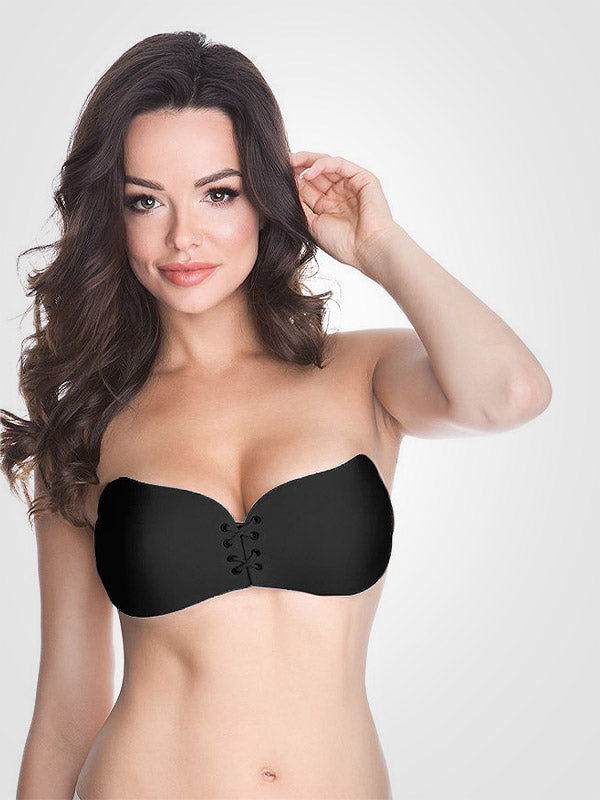 Julimex silikoninė prilimpanti liemenėlė "Wow! Black"
