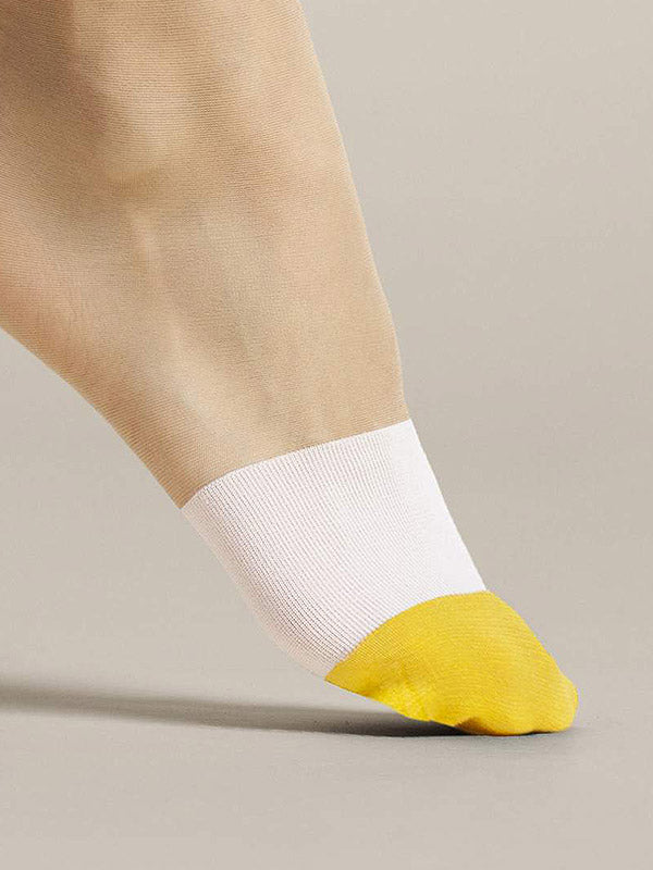 Fiore dvispalvės kojinaitės "Bicolore 15 Den Poudre - Yellow - White"