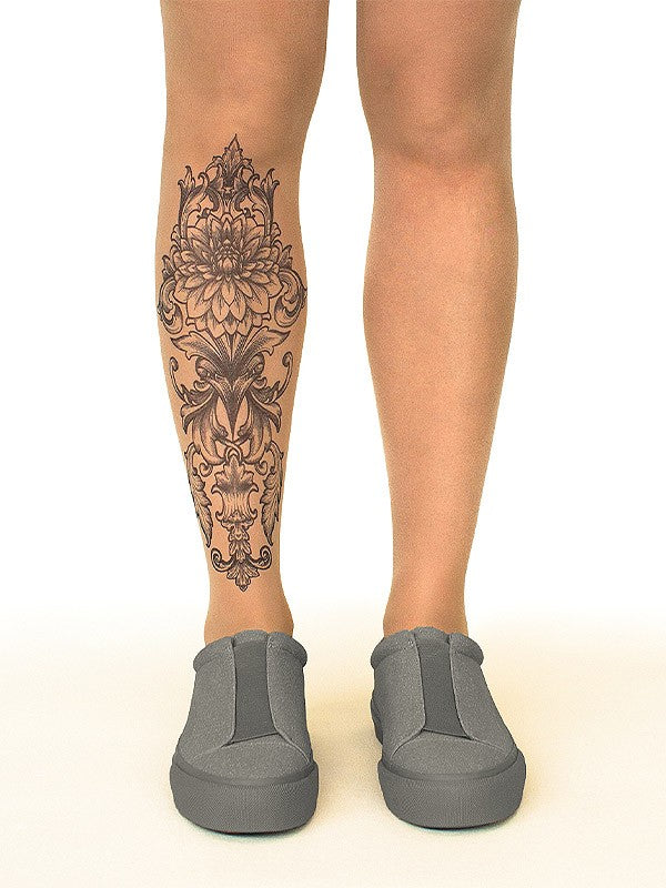 Stop & Stare pėdkelnės su tatuiruote "Royal Lotus 20 Den Sun"