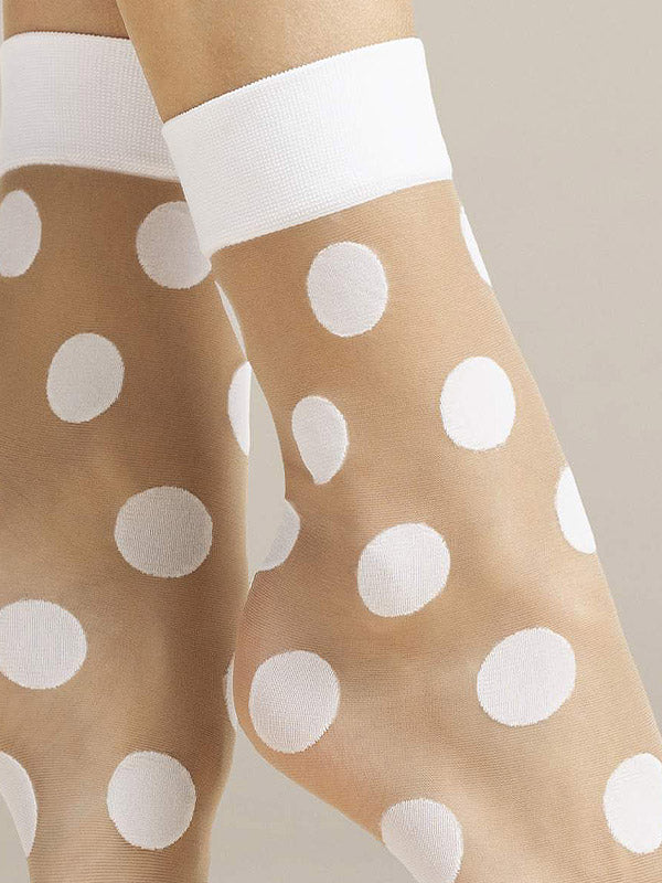 Fiore taškuotos kojinaitės "Virginia 20 Den Poudre - White Dots"