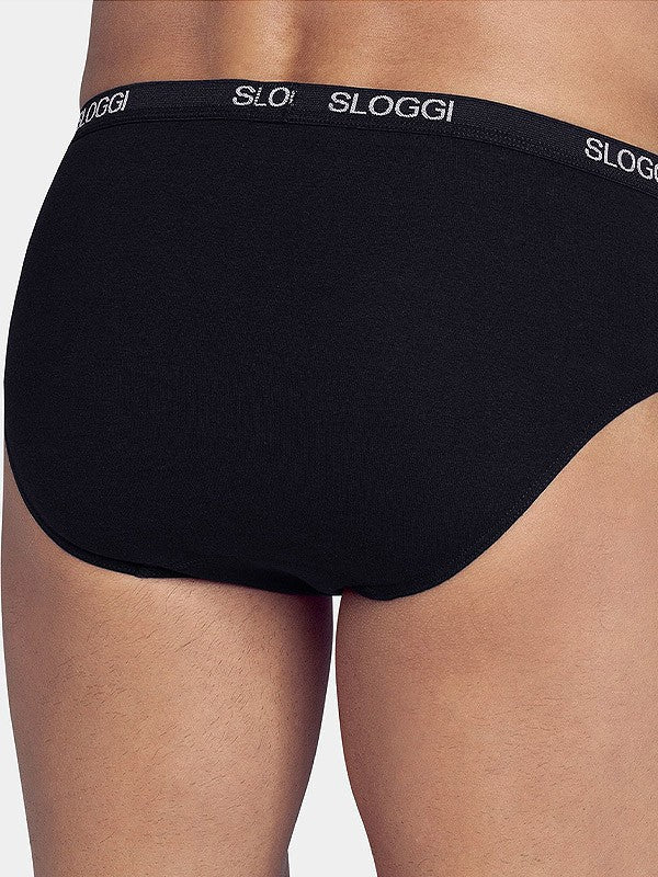 Sloggi vyriškos medvilninės kelnaitės šortukai "Basic Midi Black"
