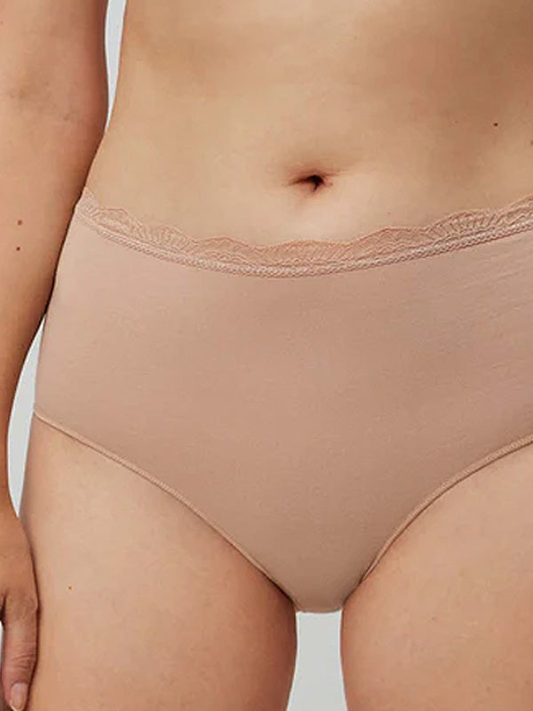 Ysabel Mora medvilninės aukšto juosmens kelnaitės "Elody Maxi Nude"
