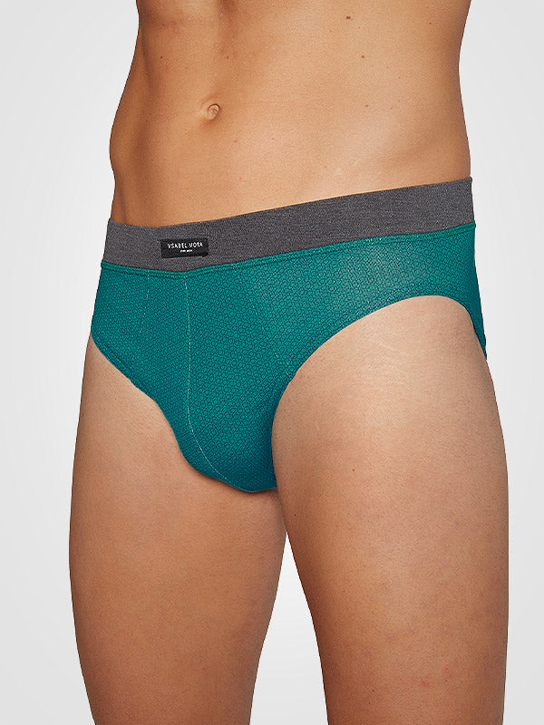 Ysabel Mora 2 vyriškų medvilninių kelnaičių komplektas "Jimmy Graphite - Teal"