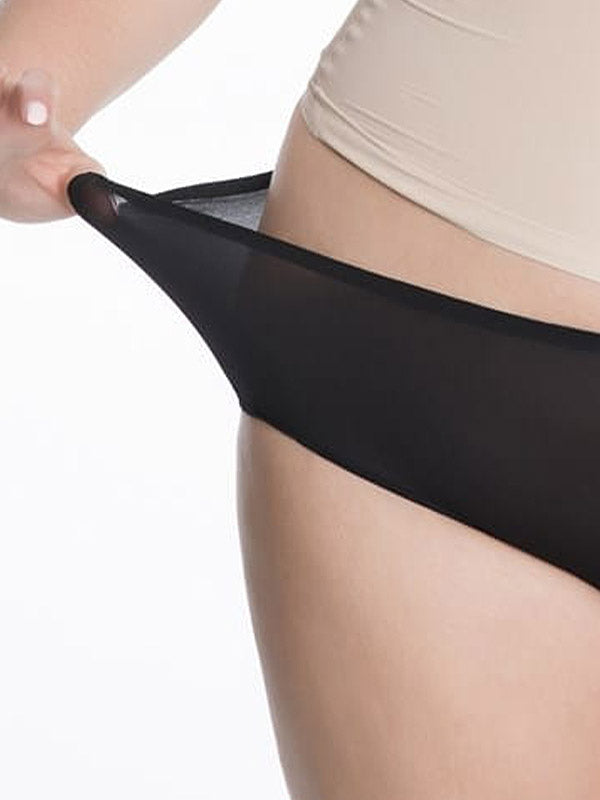 Julimex lazeriu kirptos labai tamprios aukšto juosmens kelnaitės "Flexi-One Maxi Black"