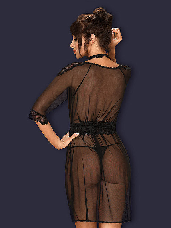 Obsessive perregimas chalatas su nėriniais "Lucita Black"
