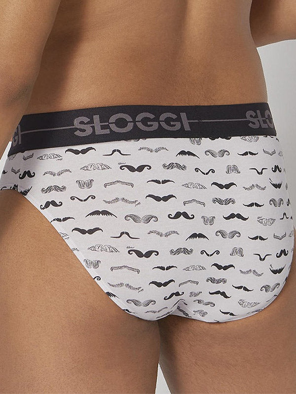 Sloggi 2 vyriškų medvilninių kelnaičių komplektas "Go Movember Mini Black - Light Grey"