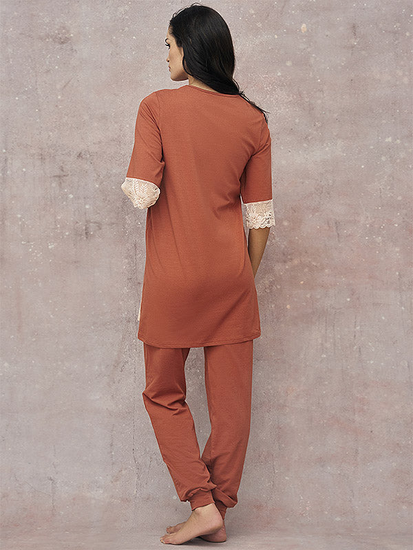 Lega medvilninė pižama "Scarlet Cinnamon - Light Brown"