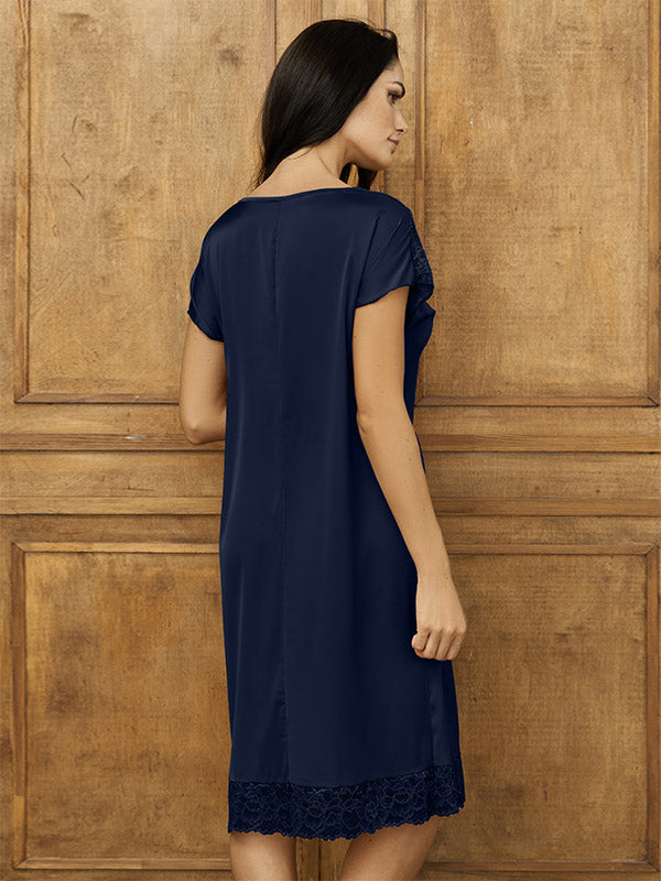 Lega atlasiniai naktiniai "Carole Dark Blue"
