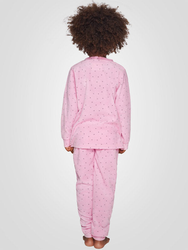 Muydemi minkšta vaikiška pižama "Boss Girl Light Pink - White - Grey"