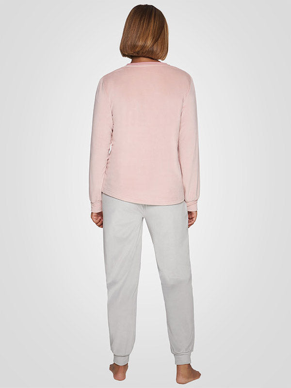 Muydemi šilta pižama "Anabelle Dusty Pink - Light Grey"