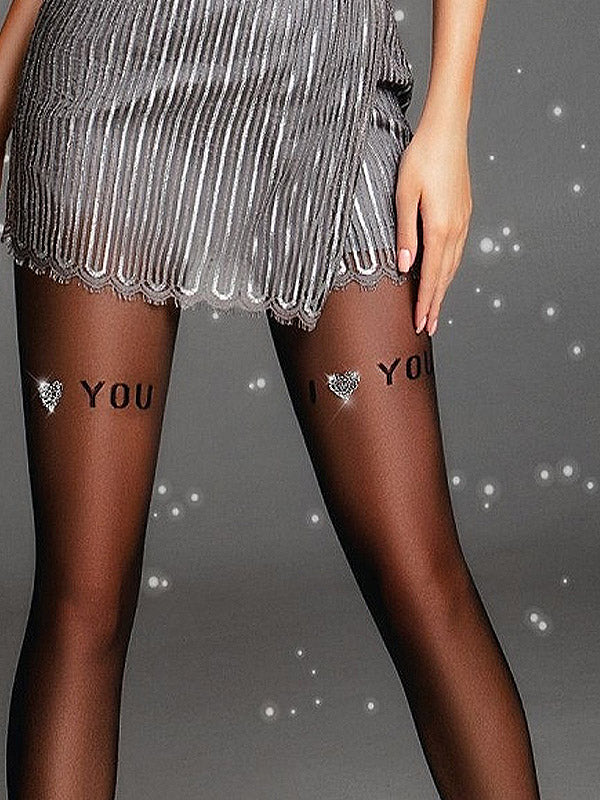 Giulia raštuotos pėdkelnės "Adore N.5 20 Den Black - Silver Lurex"