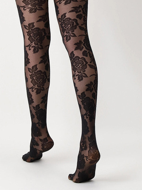 Oroblu raštuotos pėdkelnės "All Colors Lace 20 Den Black"