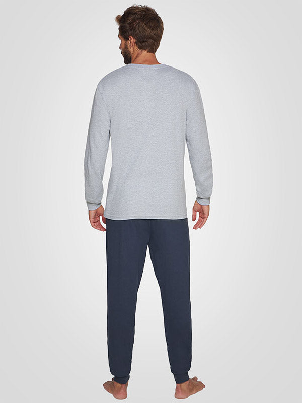 Muydemi medvilninė vyriška pižama "Franko Light Grey - Navy"