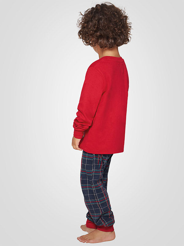 Muydemi ilga pižama berniukui "Ho Ho Ho Boy Red - Navy - Multicolor"