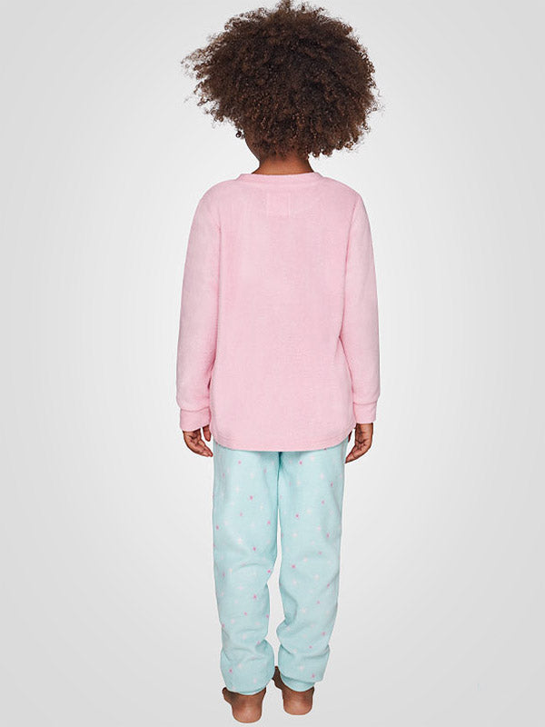 Muydemi ilga šilta vaikiška pižama "Unicorn Carousel Pink - Light Blue"