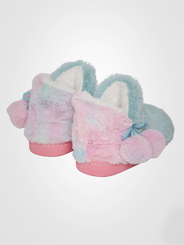 Muydemi vaikiškos aulinės šlepetės "Unicorn Tail Blue - White - Pink"
