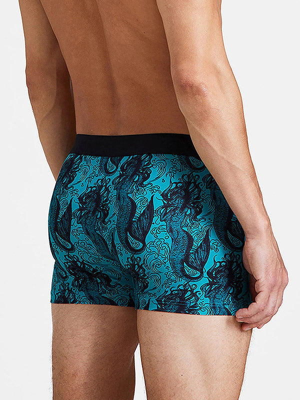 Aubade by Camille Lacourt medvilniniai apatiniai šortukai "Timothy Turquoise - Black"